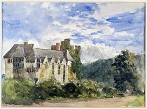 Stokesay Castle og Abbey af David Cox
